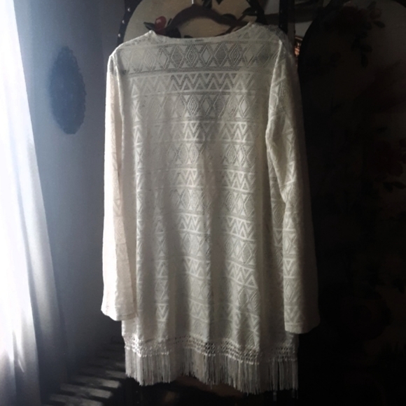 *3/$20* Apt. 9 Fringe Kimono Duster Cover Up - L - Picture 2 of 5